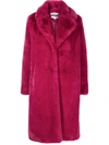 Apparis Stella Recycled Faux Fur Coat In Red