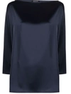 GIANLUCA CAPANNOLO BOAT-NECK SATIN BLOUSE