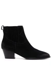 ASH HARPER POINTED-TOE STACKED-HEEL ANKLE BOOTS