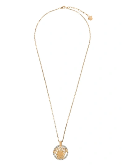 Versace Two-tone Medusa Pendant Necklace In Gold