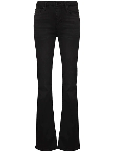 Frame Le Nouveau High Waist Crop Straight Leg Jeans In Black