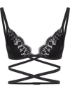 Dolce & Gabbana Crossover-strap Laced Triangle-bra In Black