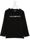 Emporio Armani Logo Print T-shirt In Black