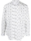 Comme Des Garçons Shirt Logo Graphic-print Cotton Shirt In White