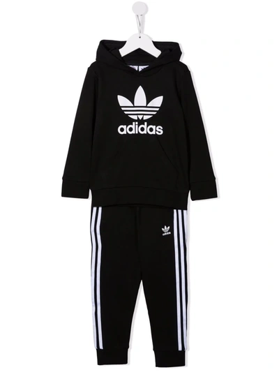 Adidas Originals Kids' Logo Print Tracksuit Set In Black