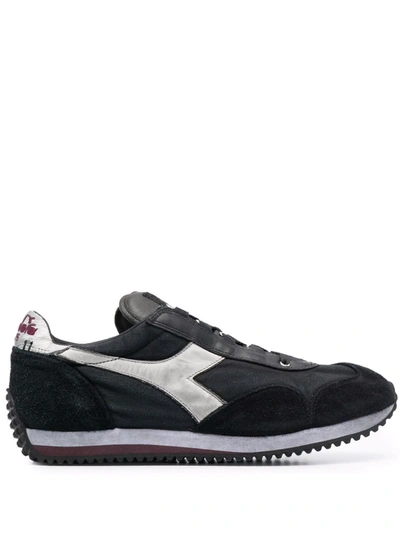 Diadora Equipe H Trainers In Black Suede And Fabric