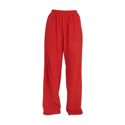 Balenciaga Wide-leg Fleece-jersey Track Pants In Red