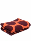 Colville Geometric Knit Blanket In Orange Bordeaux