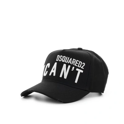 Dsquared2 I Can't Logo-embroidered Cap In Black