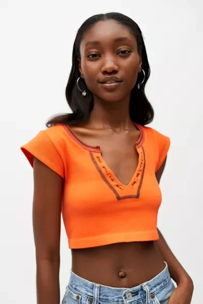 Out From Under Go For Gold Seamless Top In Orange | ModeSens