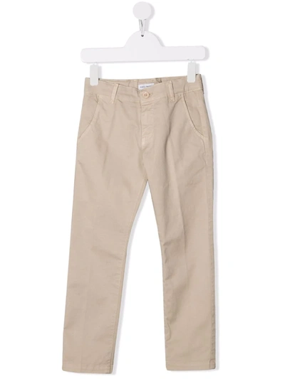 Paolo Pecora Kids' Slim Cut Tailored Trousers In Beige