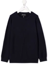 Emporio Armani Crew Neck Jumper In 蓝色