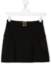Balmain Black Skirt With Application In 黑色