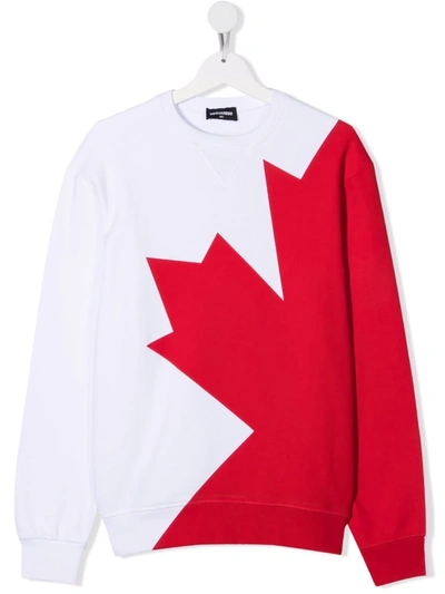 Dsquared2 Teen Oversized Logo-print Sweatshirt In 白色