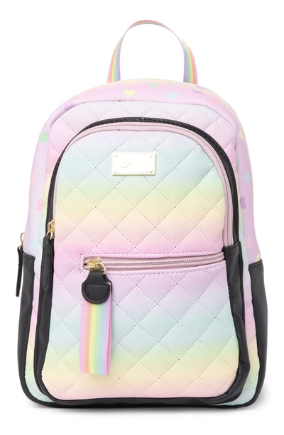 Luv Betsey By Betsey Johnson Quilted Mid Size Backpack In Pastel Multi