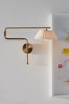 Anthropologie Harriet Pleated Wall Light In Gold
