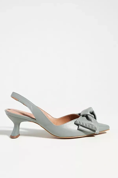 Vicenza Bow Slingback Heels In Blue
