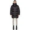 Rick Owens High Collar Long Padded Quilted Jacket In 09 Black