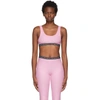 Balmain Logo Rib Microfiber Bra Top In Light Pink