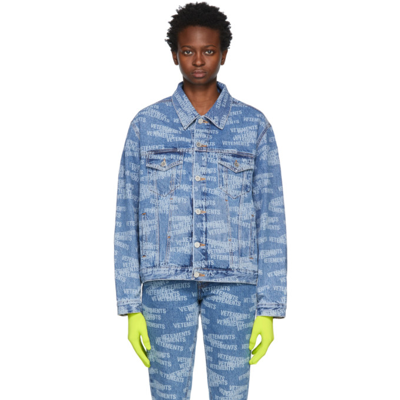 Vetements Blue Denim Monogram Jacket