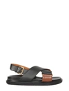 Marni Woman Sandals Charcoal Size 8 Leather In Nero