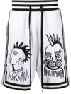 Haculla Face Off Print Basketball Shorts In Weiss