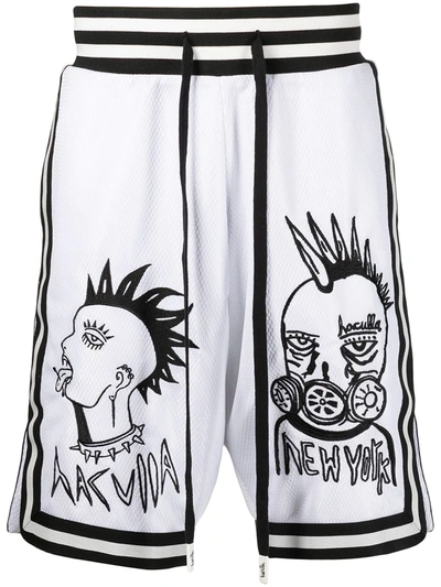 Haculla Face Off Print Basketball Shorts In Weiss