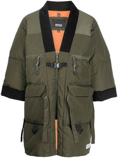 Mostly Heard Rarely Seen Colour-block Panelled Padded Coat In Grün