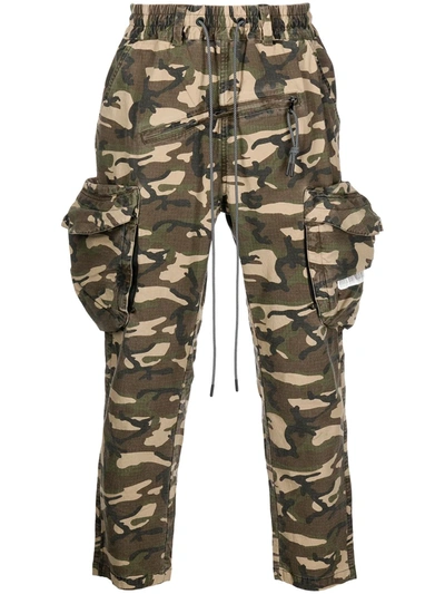 Mostly Heard Rarely Seen Camouflage-print Cargo Trousers In Grün
