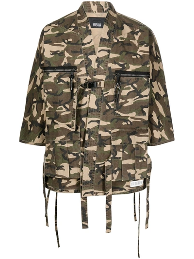 Mostly Heard Rarely Seen Camouflage-print Utility Jacket In Green