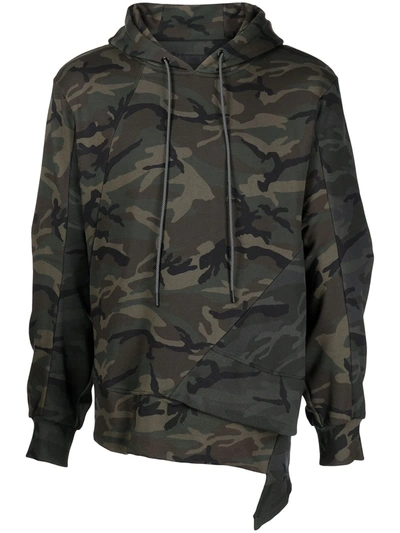 Mostly Heard Rarely Seen Camouflage-print Drawstring Hoodie In Green