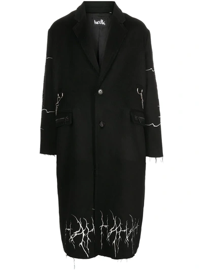 Haculla Embroidered Mid-length Coat In Schwarz