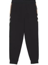 Burberry Stephan Vintage Check-detail Track Pants In Schwarz
