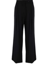 Emporio Armani High-waist Wide-leg Trousers In Schwarz