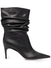 SERGIO ROSSI CINDY RUCHED ANKLE BOOTS