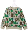 Stella Mccartney Illustration-print Organic Cotton Sweatshirt In Green