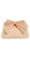 Loeffler Randall Rayne Pleated Frame Clutch With Bow In Almond Organza