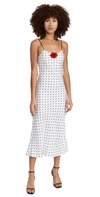 RODARTE WHITE AND BLACK POLKA DOT SILK SLIP DRESS,RDART30282