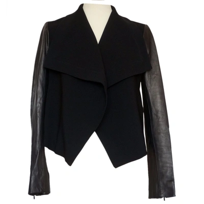 Pre-owned Diane Von Furstenberg Leather Jacket In Black