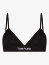 Tom Ford Logo Stretch-jersey Triangle Bra In Black