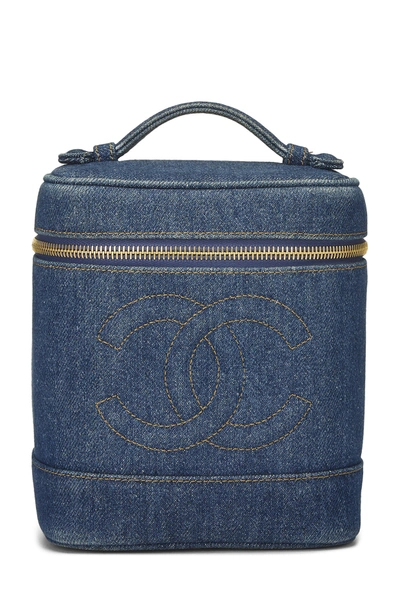 Pre-owned Chanel Blue Denim Vanity 
