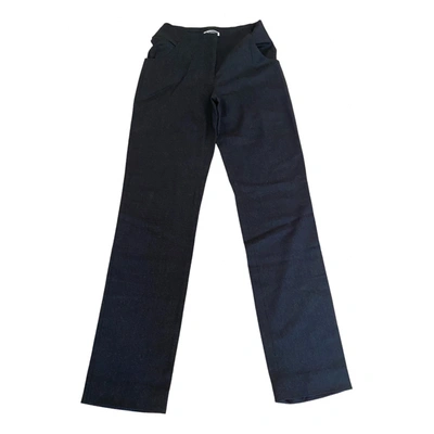 Pre-owned Jil Sander Wool Straight Pants In Grey