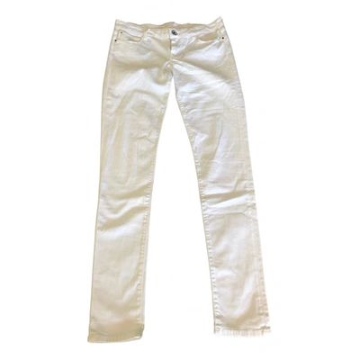 Pre-owned Guess Slim Pants In White
