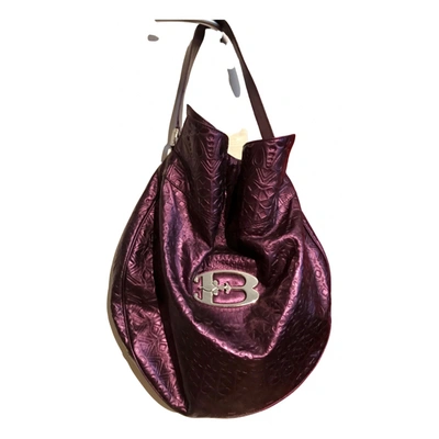 Pre-owned Braccialini Leather Handbag In Purple