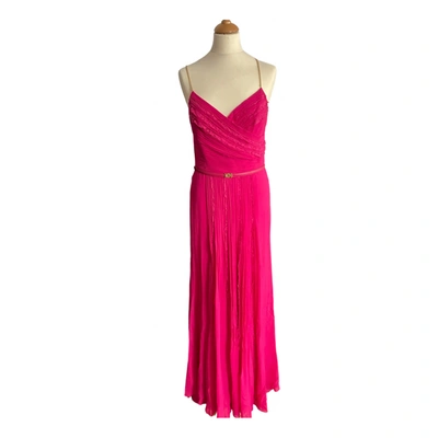 Pre-owned Elie Saab Silk Maxi Dress In Pink