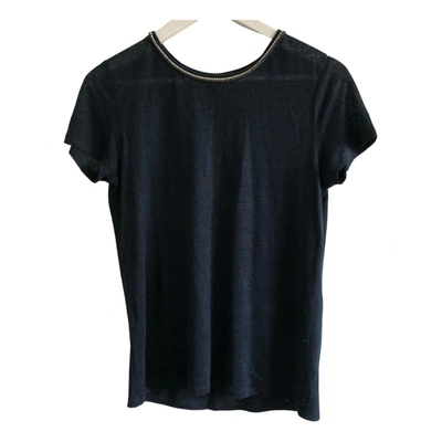 Pre-owned Maje Fall Winter 2019 T-shirt In Navy