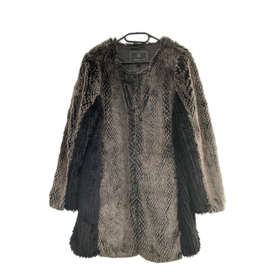Pre-owned Unreal Fur Faux Fur Coat In Grey