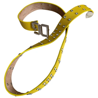 Pre-owned Dolce & Gabbana Leather Belt In Yellow