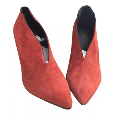 Pre-owned Aeyde Leather Heels In Red
