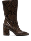 AEYDE SNAKESKIN-EFFECT ANKLE BOOTS